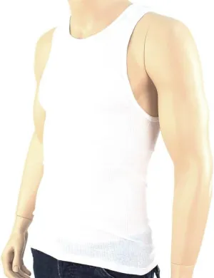 6 Men Slim Muscle Tank Top T-Shirt Ribbed Sleeveless Gym Fashion A-Shirt White M