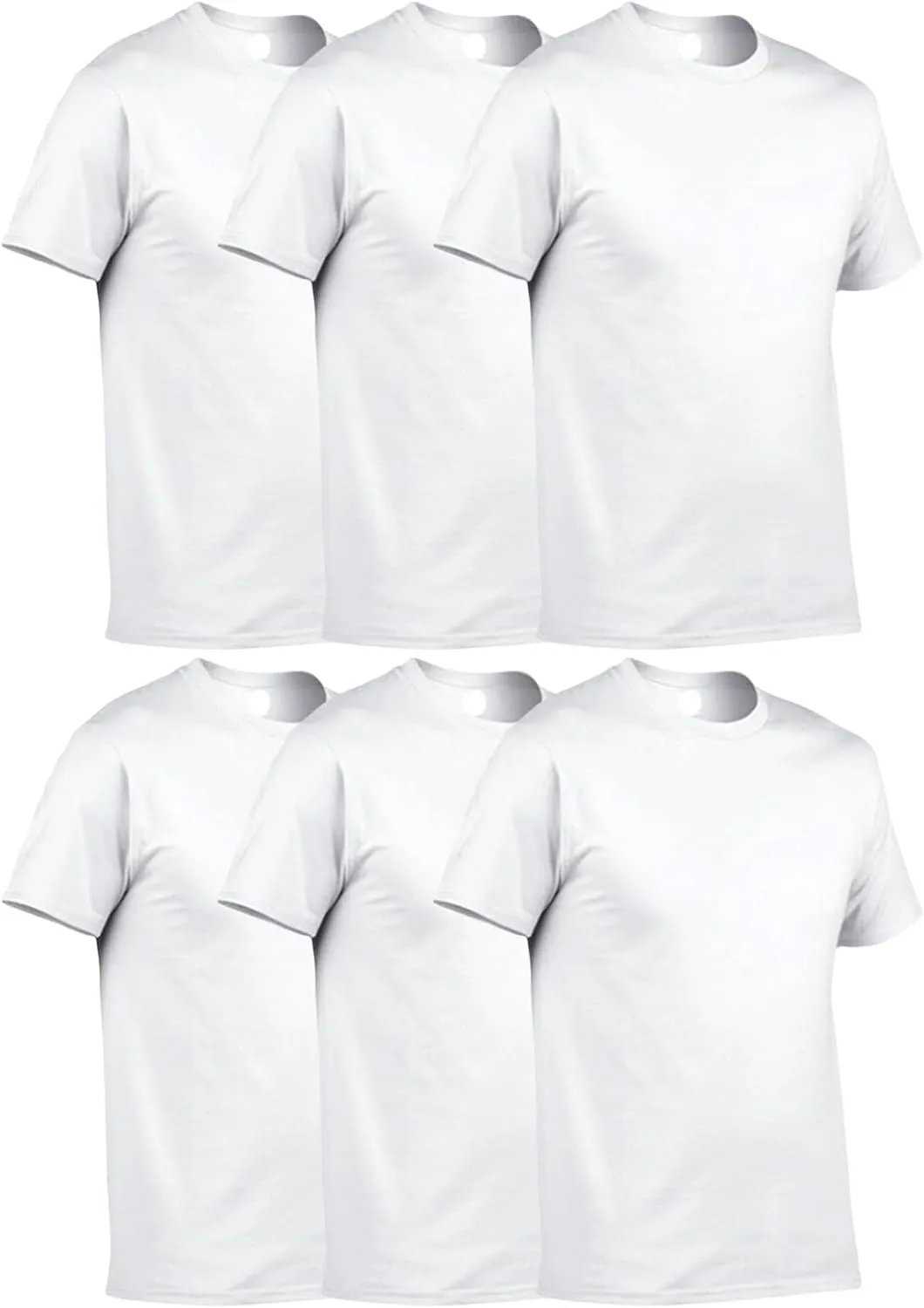 6 Pack Men's Muscle T-Shirts Summer Solid Basic Base Layer Shirts Lightweight Plain Crewneck Short Sleeve T Shirt