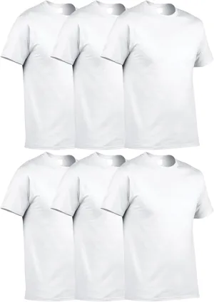 6 Pack Men's Muscle T-Shirts Summer Solid Basic Base Layer Shirts Lightweight Plain Crewneck Short Sleeve T Shirt