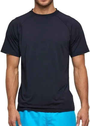 Arcweg Rashguard Men Swim Short Sleeves Diving UV Protection UPF 50  Elastic Rash Vest Loose Fit Top Swimming Quick Drying
