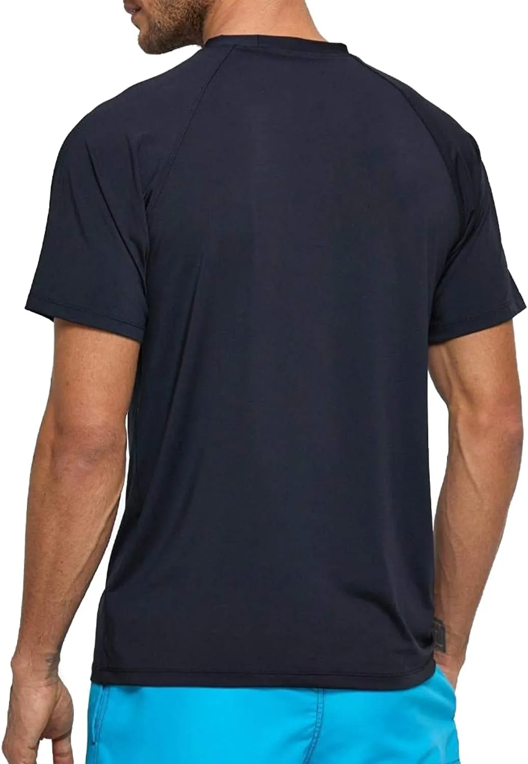 Arcweg Rashguard Men Swim Short Sleeves Diving UV Protection UPF 50  Elastic Rash Vest Loose Fit Top Swimming Quick Drying