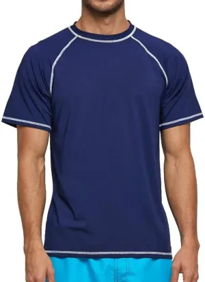 Arcweg Rashguard Men Swim Short Sleeves Diving UV Protection UPF 50  Elastic Rash Vest Loose Fit Top Swimming Quick Drying