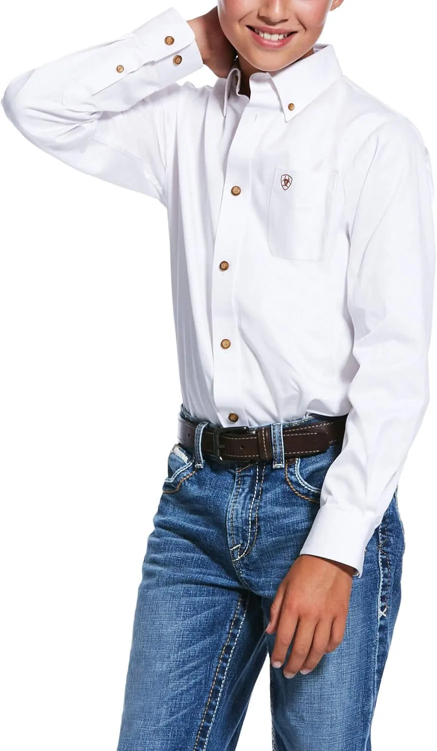 Ariat Boys' Solid Twill Classic Fit Shirt