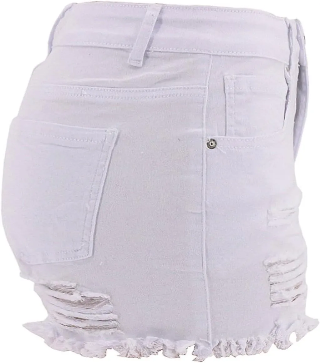 Atditama Women's Summer Ripped Jean Shorts Stretch Skinny Frayed Denim Shorts Beach Casual Women Shorts