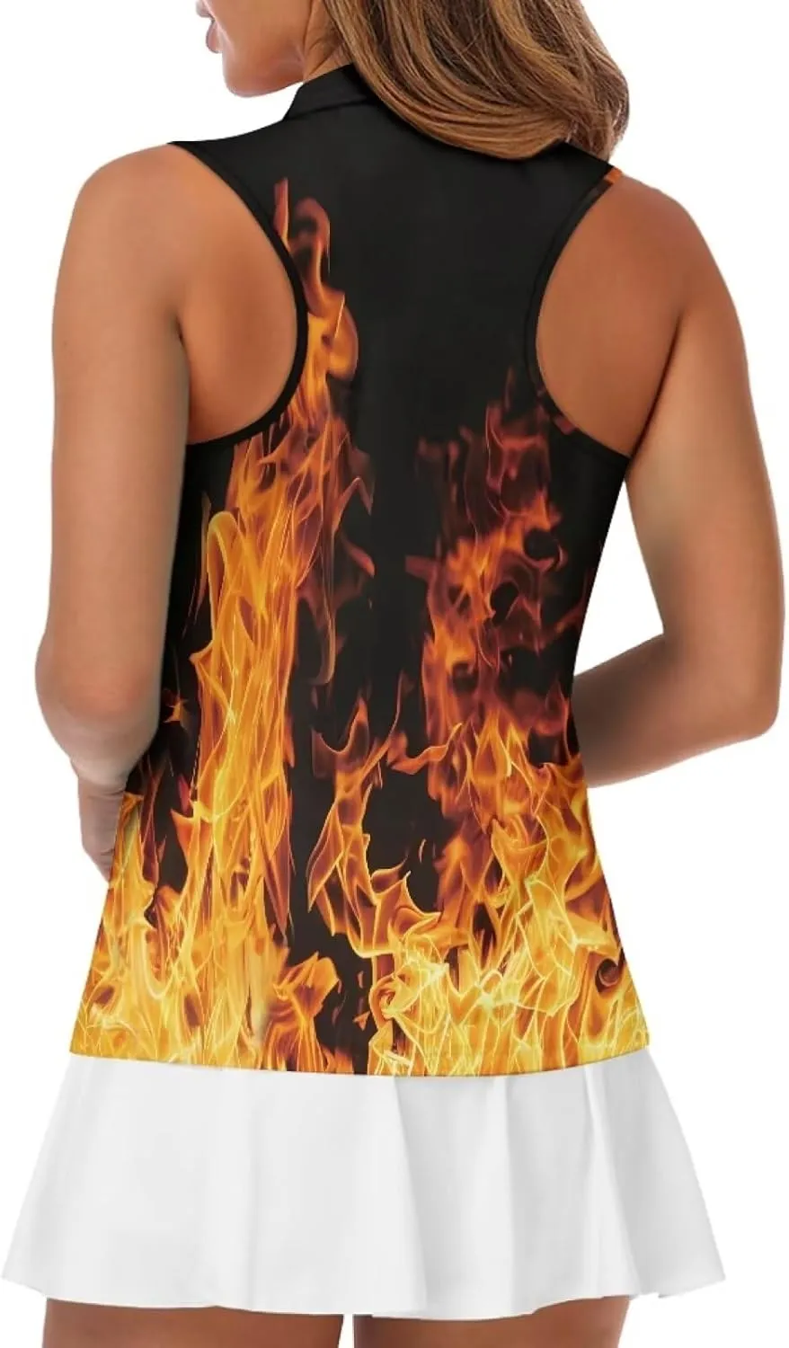 Belidome Women's Zip Up Golf Shirt Tank Sleeve Tops Tennis Outfit T-Shirt Tee Pullover
