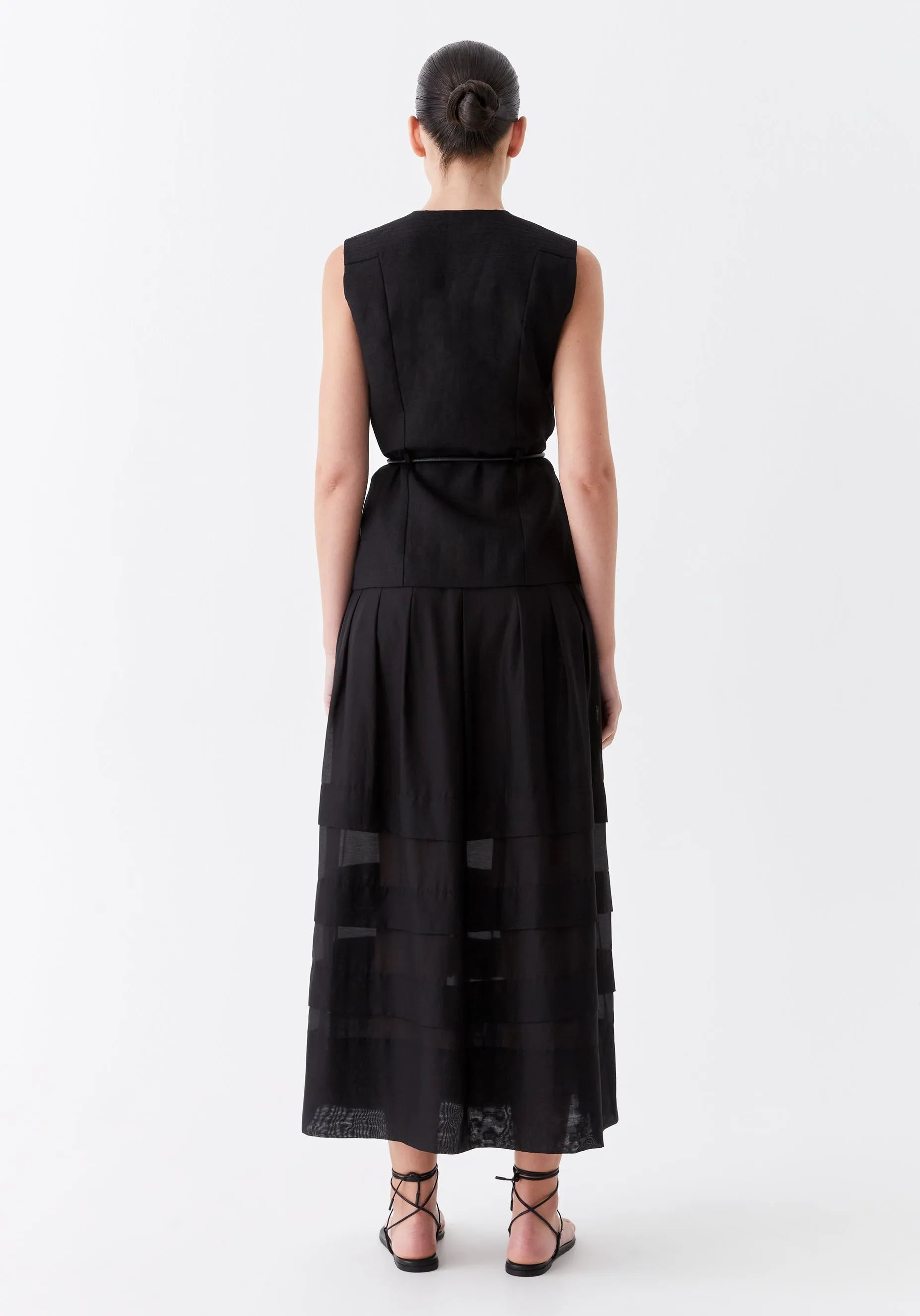 Belle Linen Vest_Black
