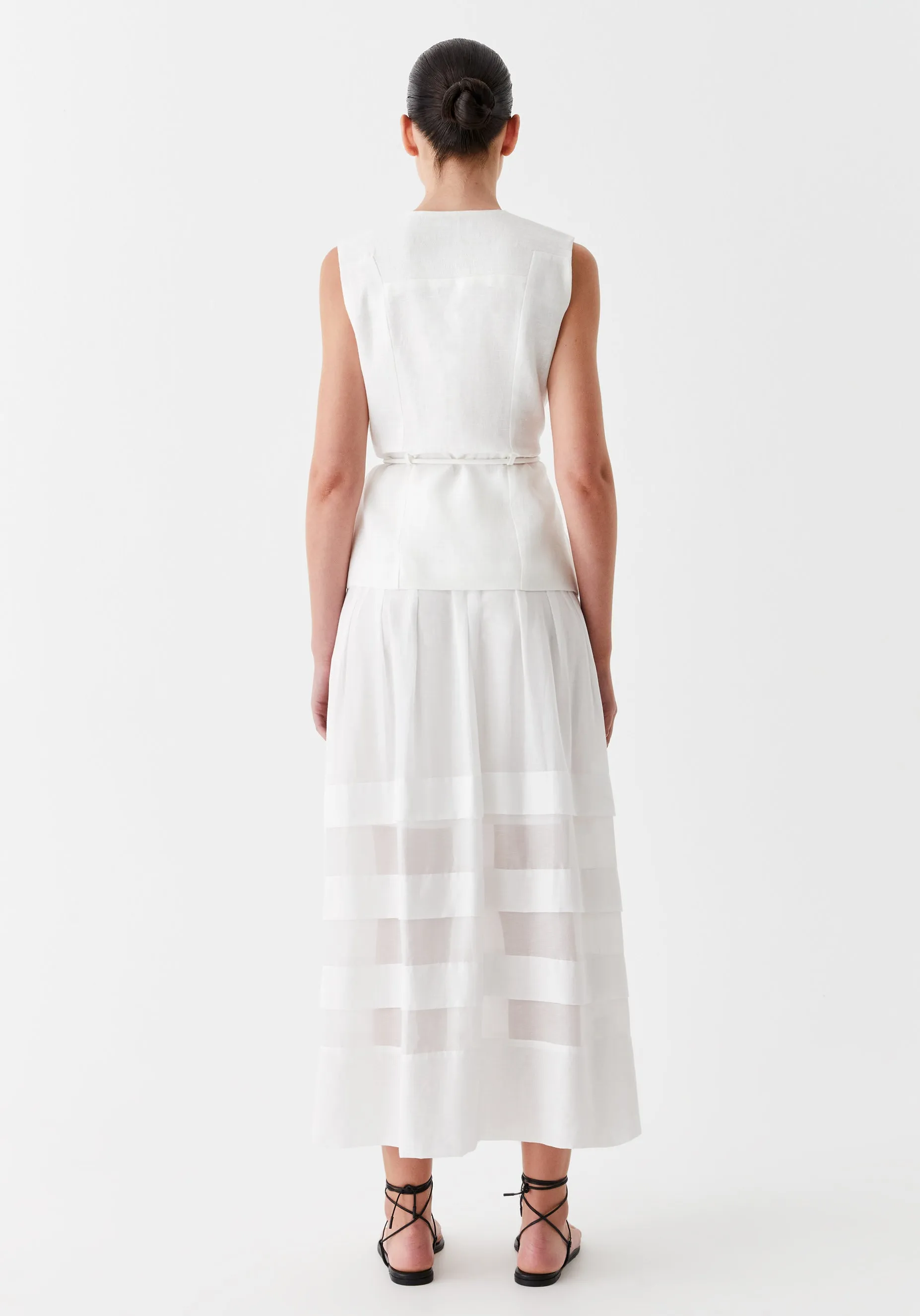 Belle Linen Vest_Ivory