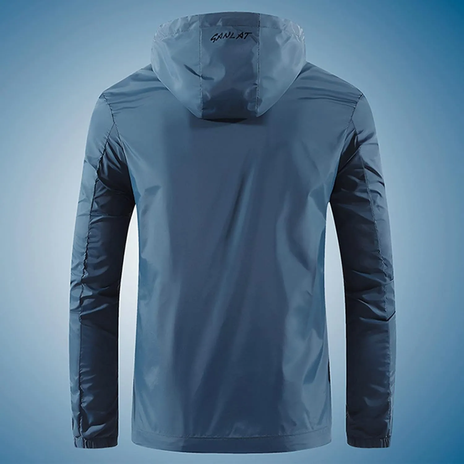 BIFUTON Waterproof Jackets for Men Lightweight Full Zip Up Hoodie Long Sleeve Windbreaker Jackets Outdoor Hiking Trench Coats