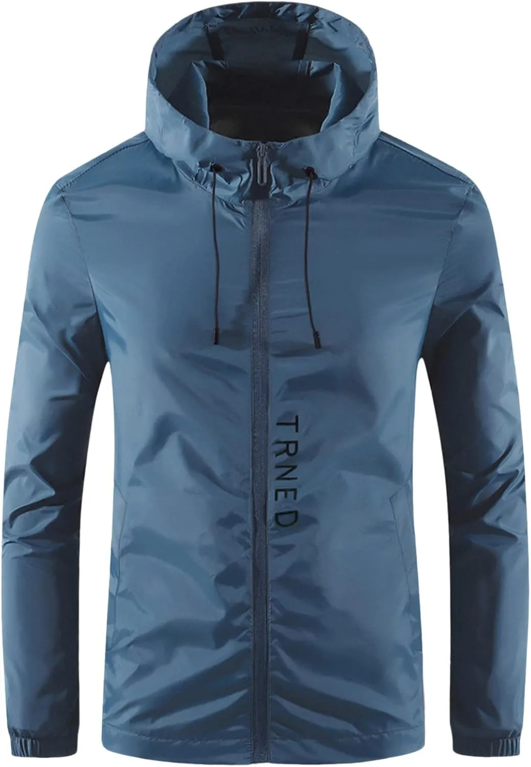 BIFUTON Waterproof Jackets for Men Lightweight Full Zip Up Hoodie Long Sleeve Windbreaker Jackets Outdoor Hiking Trench Coats