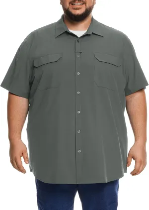 Big and Tall Mens Fishing Shirt UPF 50  Sun Protection Shirt SPF Quick Dry 2XL-6XL