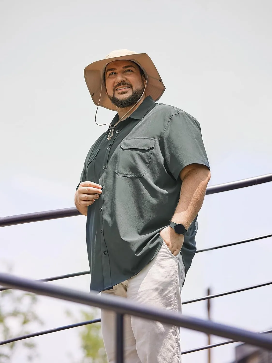 Big and Tall Mens Fishing Shirt UPF 50  Sun Protection Shirt SPF Quick Dry 2XL-6XL