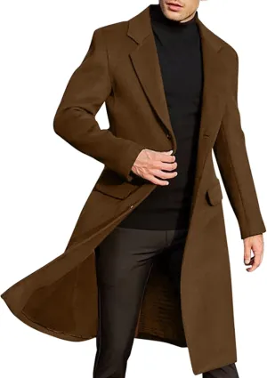 black trench coat Coat Lapel Collar Long Sleeve Padded Leather Jacket Vintage Thicken Coat men's wool jackets coats