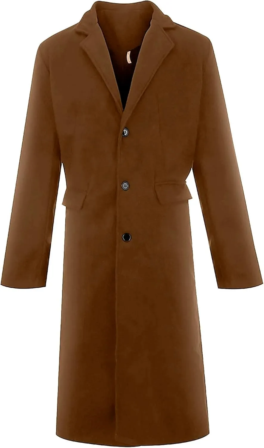 black trench coat Coat Lapel Collar Long Sleeve Padded Leather Jacket Vintage Thicken Coat men's wool jackets coats