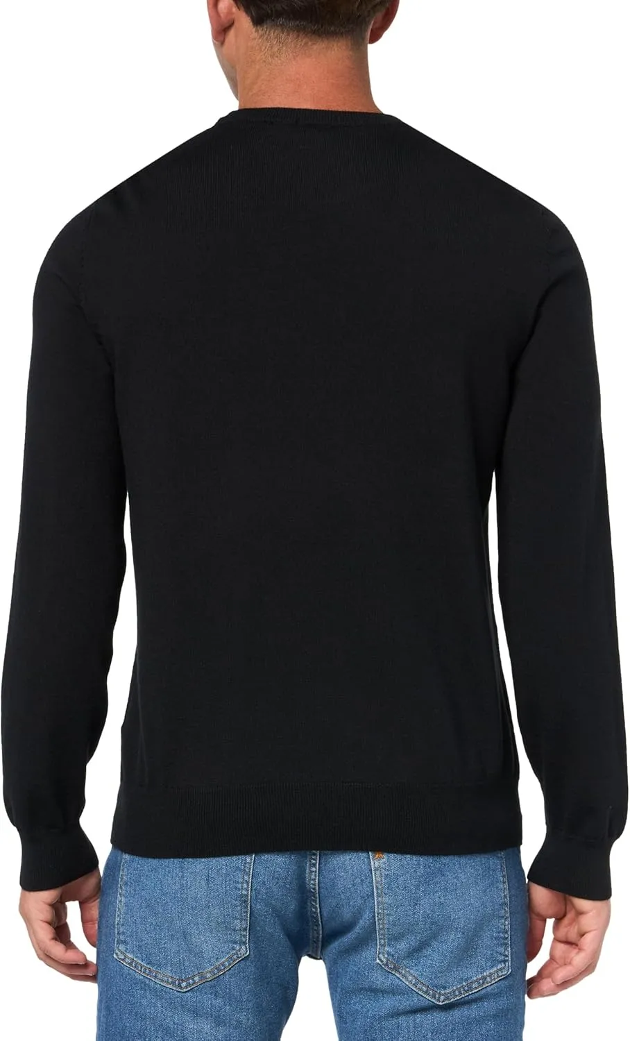 BOSS Men's Small Logo Wool Pullover Sweater
