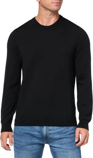 BOSS Men's Small Logo Wool Pullover Sweater