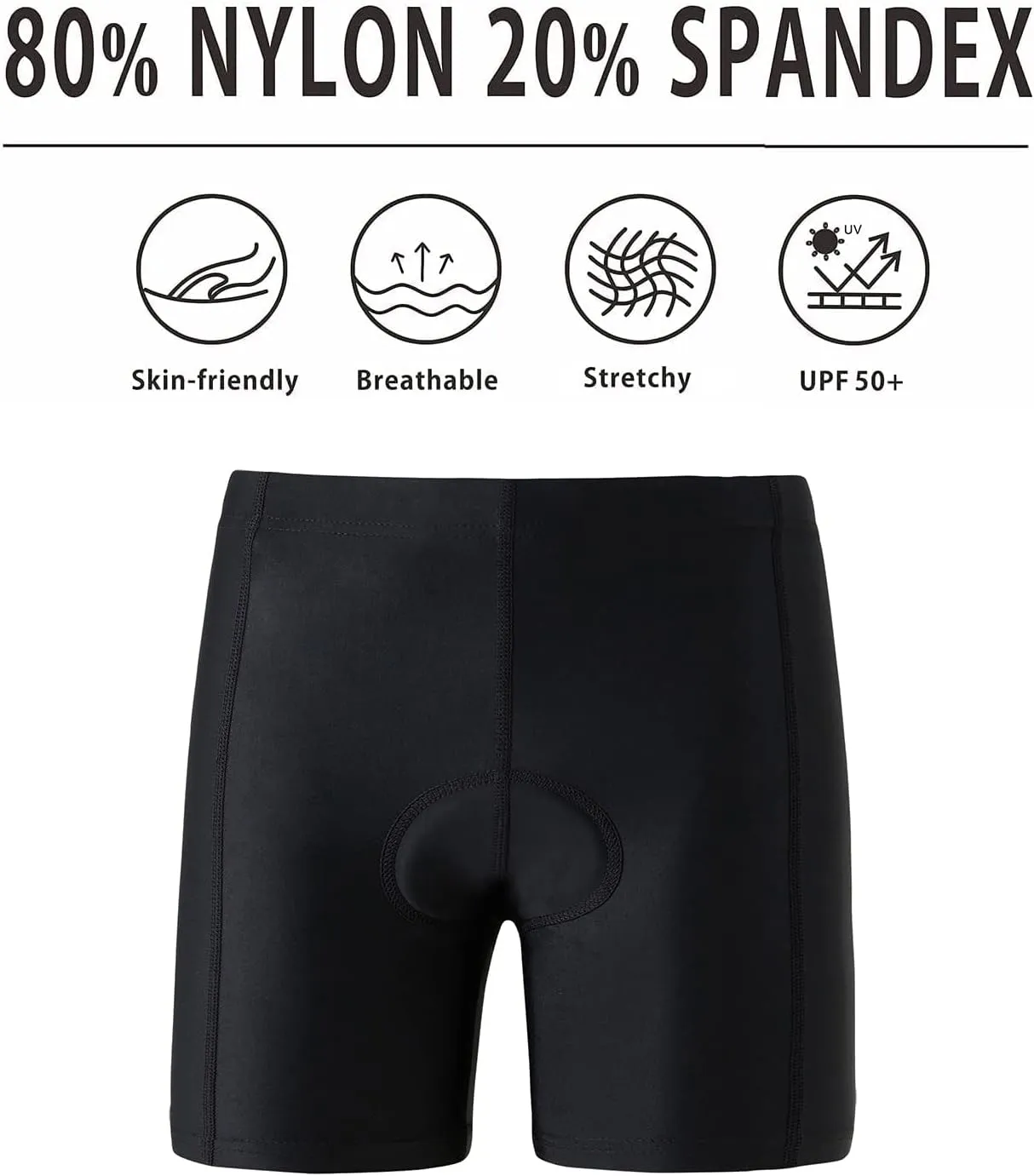 Boys Cycling Pants 3D Padded Shorts Girls Bike Shorts Black Bike Shorts for Kids