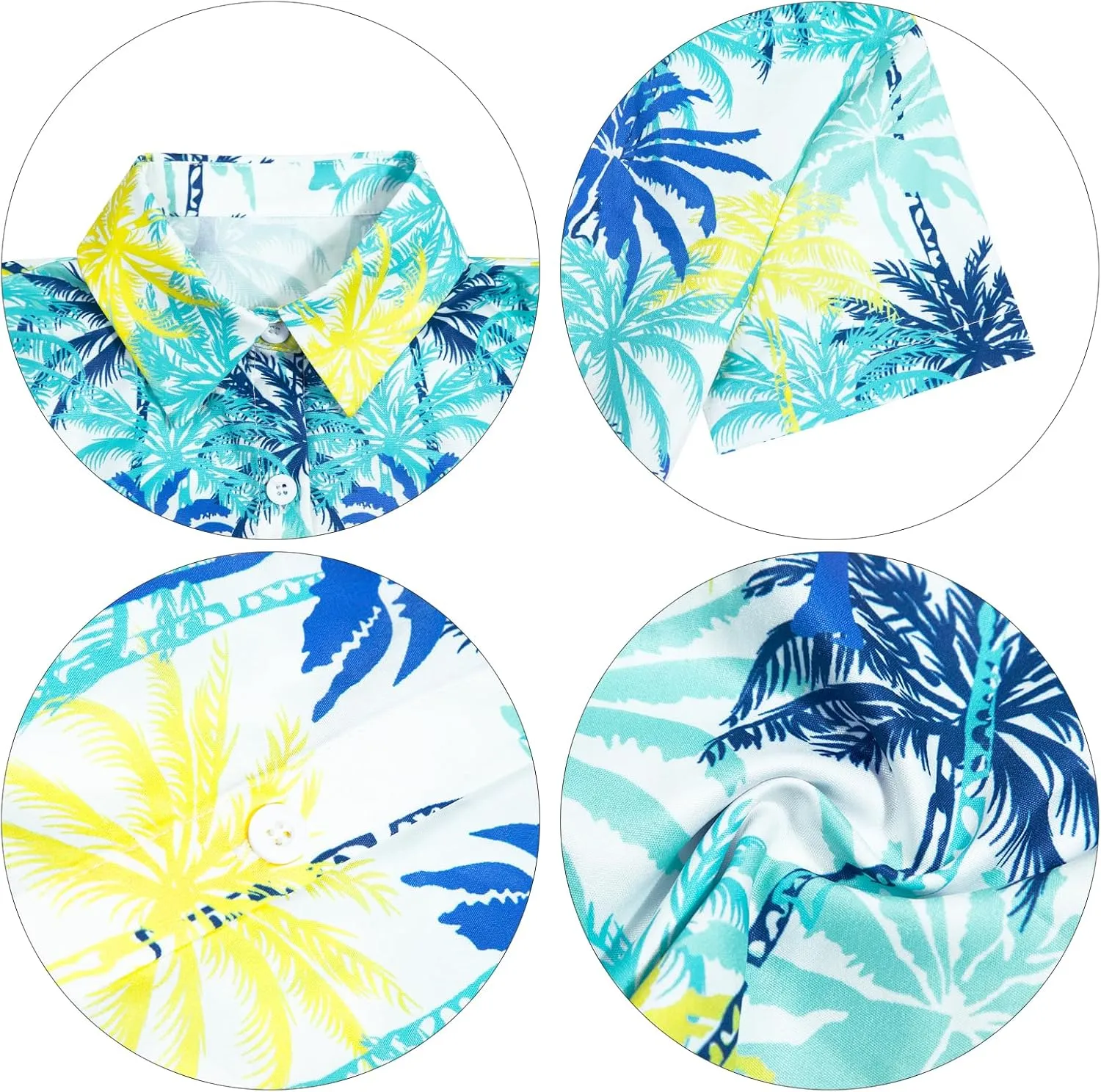 Boys Hawaiian Shirt Short Sleeve Boys Button Down Shirt Beach Casual Summer Print Top T-Shirt for Kids 5-14 Years