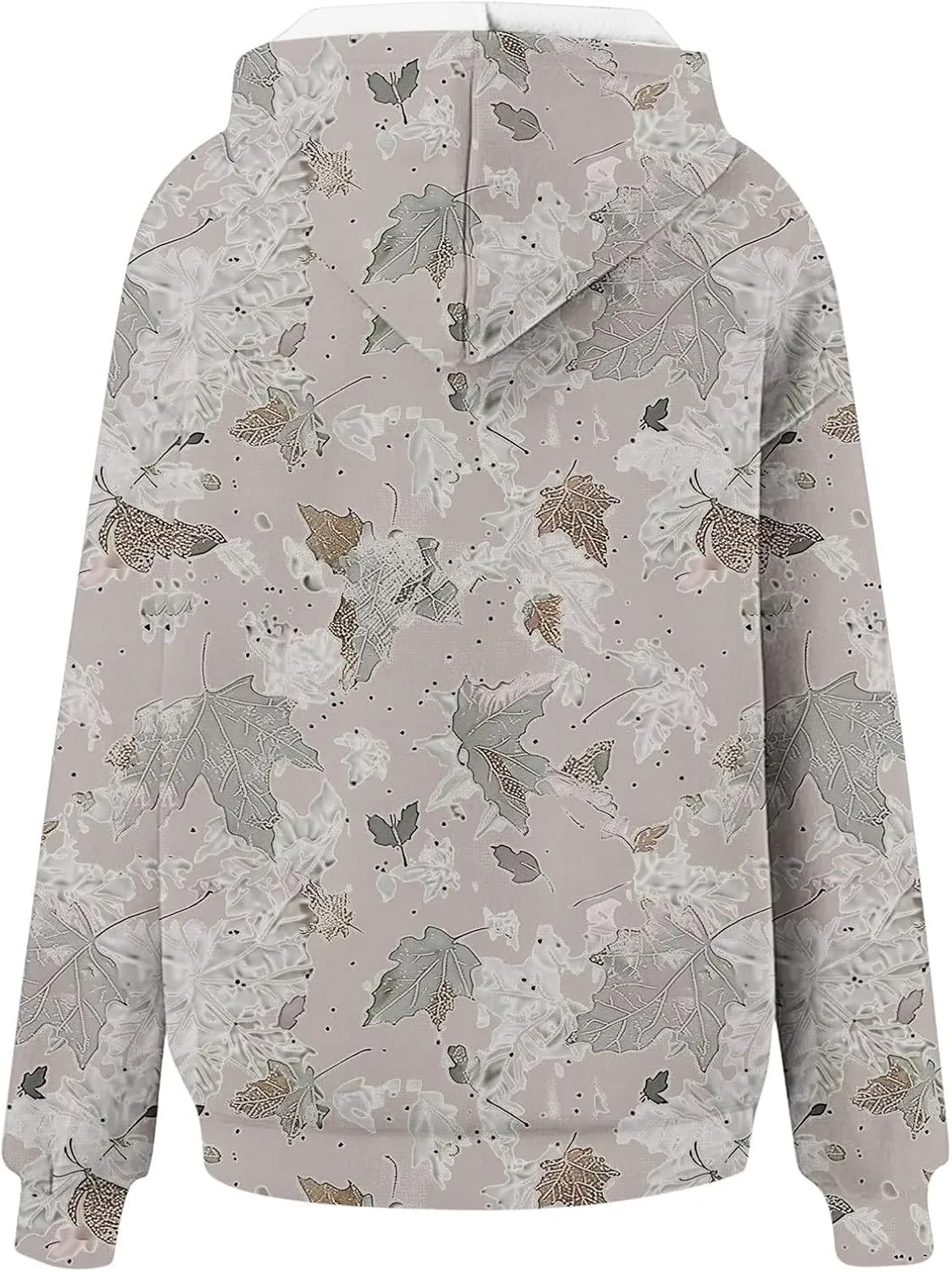 Camo Hoodie Womens Maple Leaf Print Oversized Sweatshirts Casual Pullover Shirts Long Sleeve Tops with Pockets