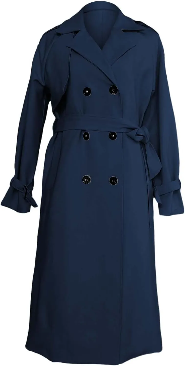 Casual Oversized Fashion Winter Coat Lapel Womens Long Outwear Women'S Coat Oversized Windproof Short Trench Coat