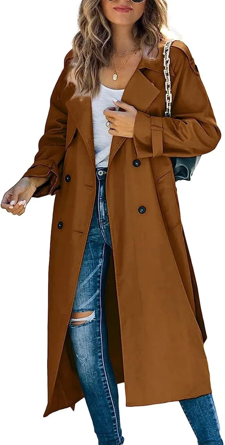 Casual Oversized Fashion Winter Coat Lapel Womens Long Outwear Women'S Coat Oversized Windproof Short Trench Coat