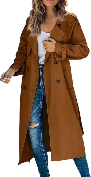 Casual Oversized Fashion Winter Coat Lapel Womens Long Outwear Women'S Coat Oversized Windproof Short Trench Coat