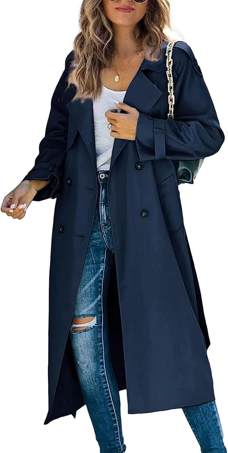 Casual Oversized Fashion Winter Coat Lapel Womens Long Outwear Women'S Coat Oversized Windproof Short Trench Coat