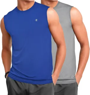 Champion Big and Tall Sleeveless Shirt for Men  2 Pack Performance Muscle Shirt
