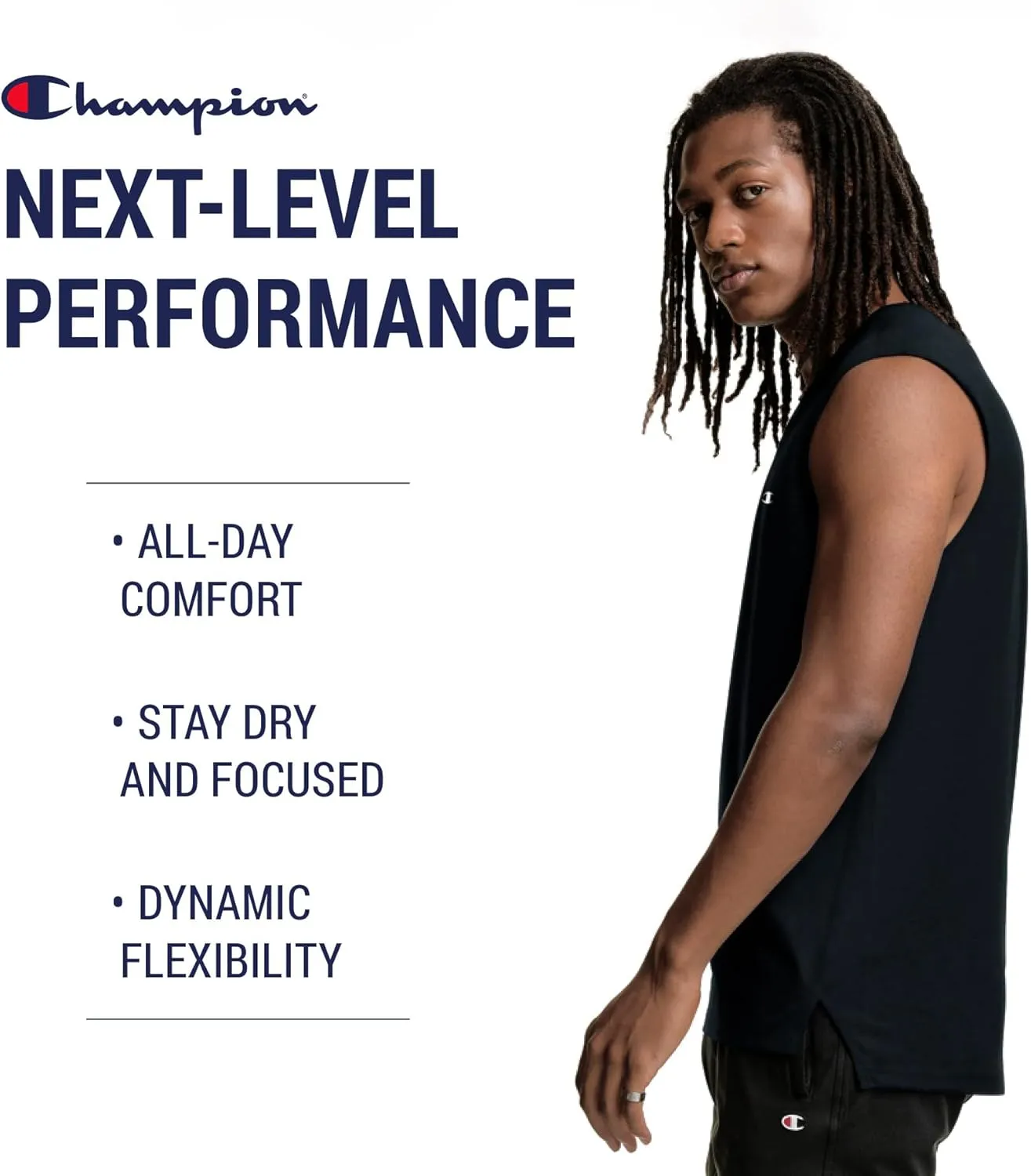 Champion Big and Tall Sleeveless Shirt for Men  2 Pack Performance Muscle Shirt