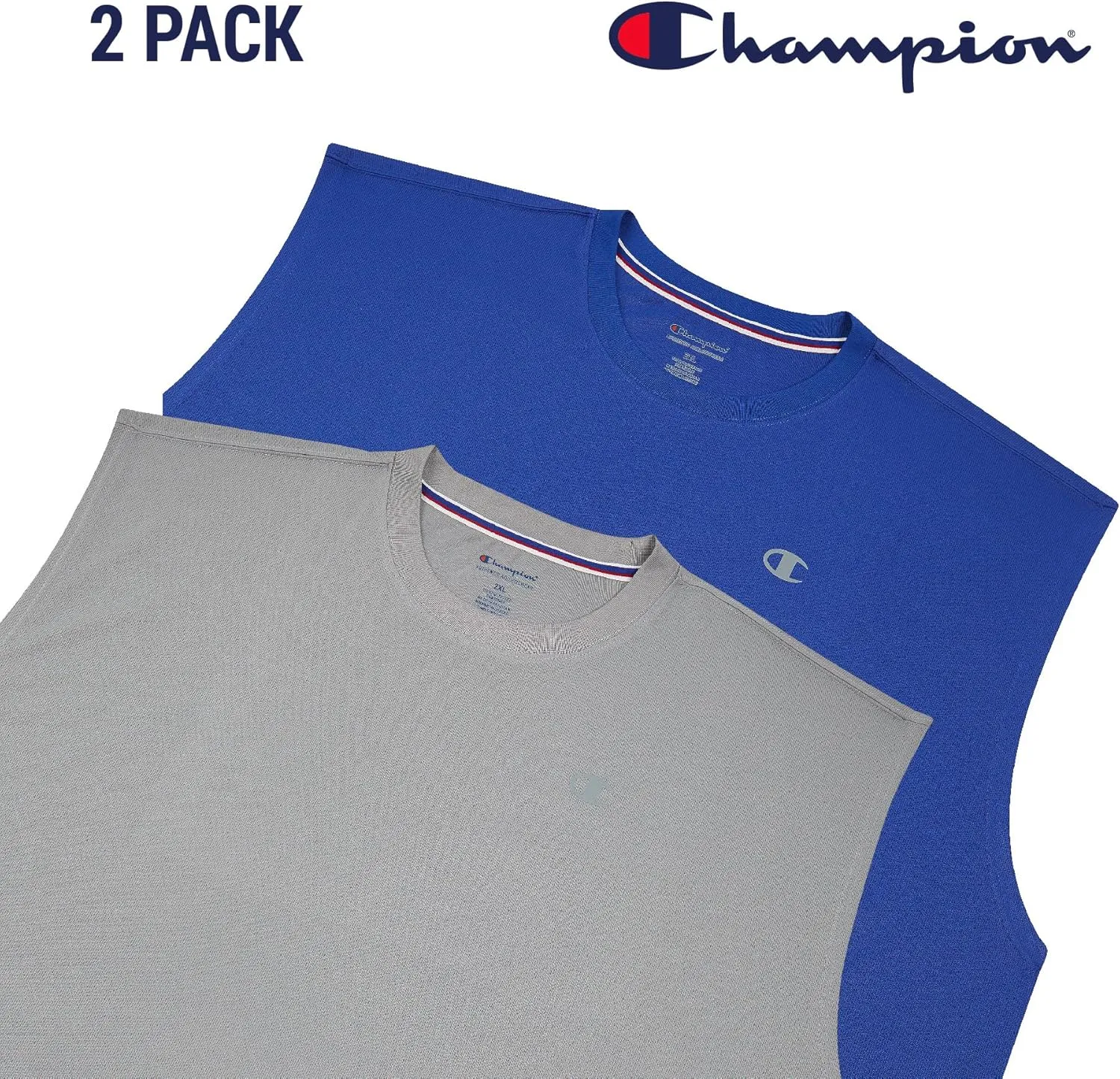 Champion Big and Tall Sleeveless Shirt for Men  2 Pack Performance Muscle Shirt