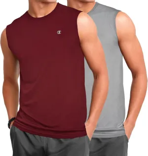 Champion Big and Tall Sleeveless Shirt for Men  2 Pack Performance Muscle Shirt