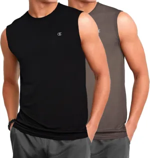 Champion Big and Tall Sleeveless Shirt for Men  2 Pack Performance Muscle Shirt