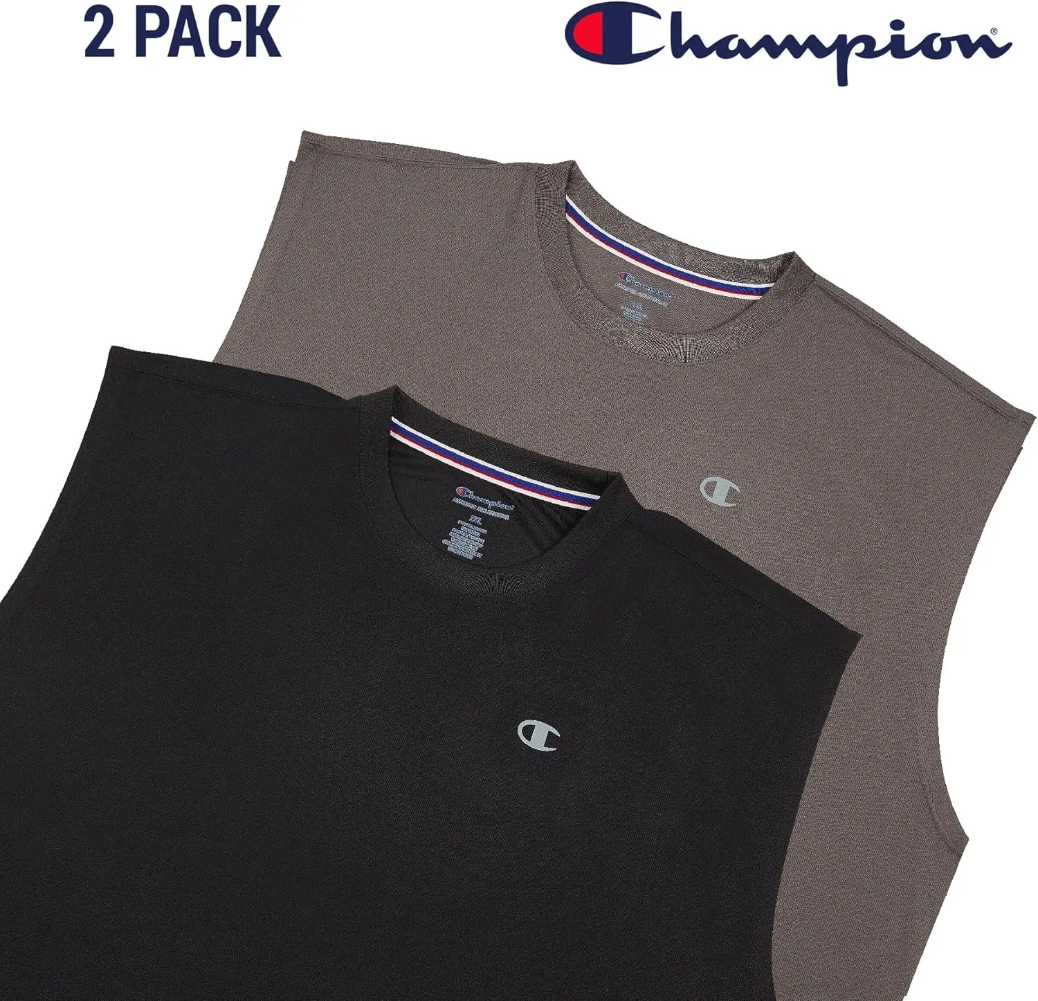 Champion Big and Tall Sleeveless Shirt for Men  2 Pack Performance Muscle Shirt