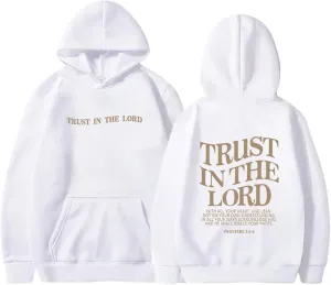 Christian Sweatshirts For Women Trust In The Lord Jesus Hoodies Faith Bible Verse Long Sleeve Oversized Hoodies