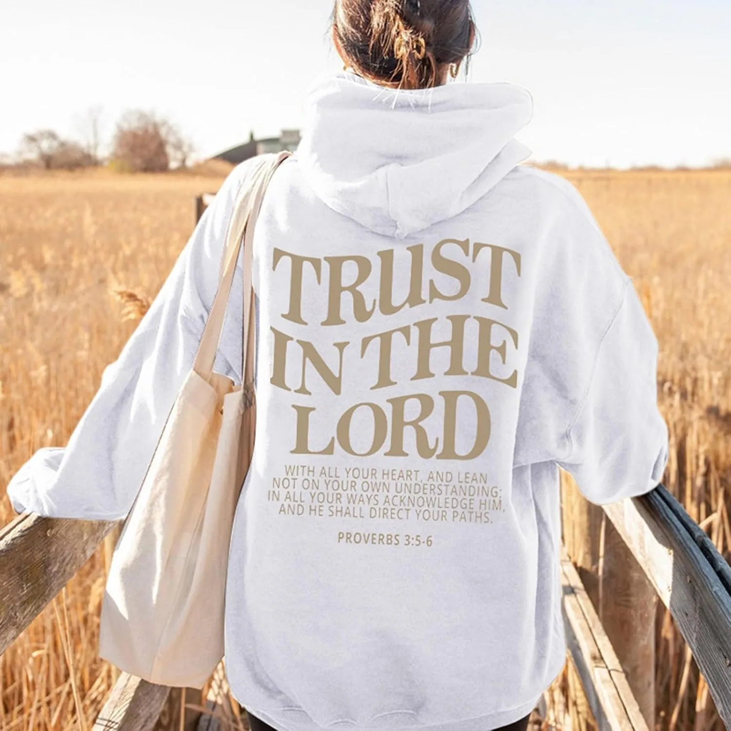 Christian Sweatshirts For Women Trust In The Lord Jesus Hoodies Faith Bible Verse Long Sleeve Oversized Hoodies