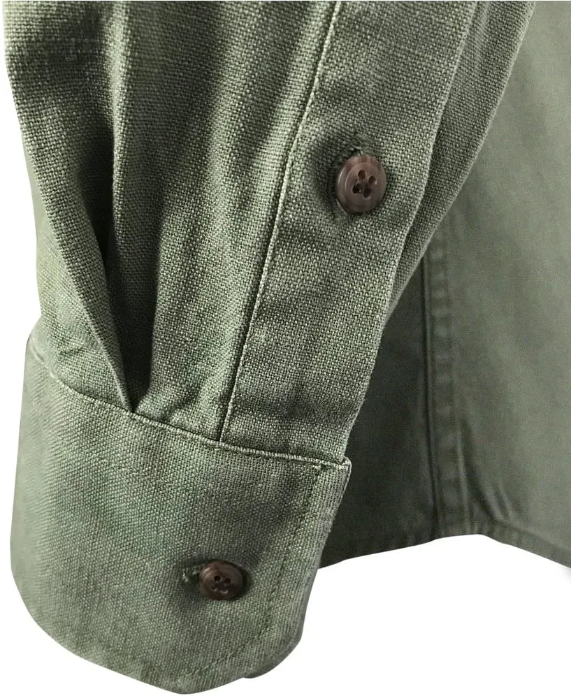 Collarless Shirt for Men, Irish Grandfather Cotton Linen Long Sleeve Button Down Banded Collar Dress Shirt