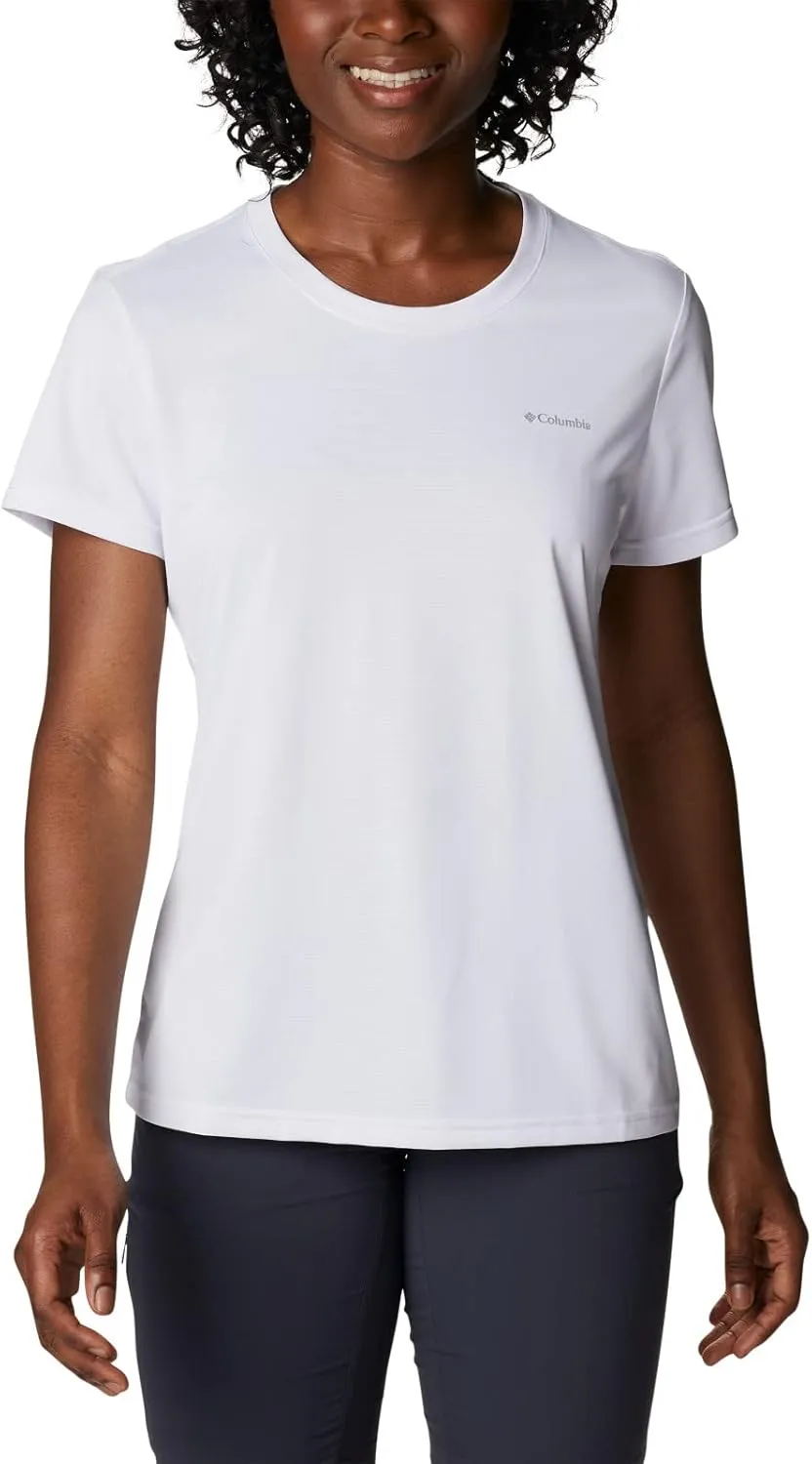 Columbia Women's Hike Short Sleeve Crew, White, 1X