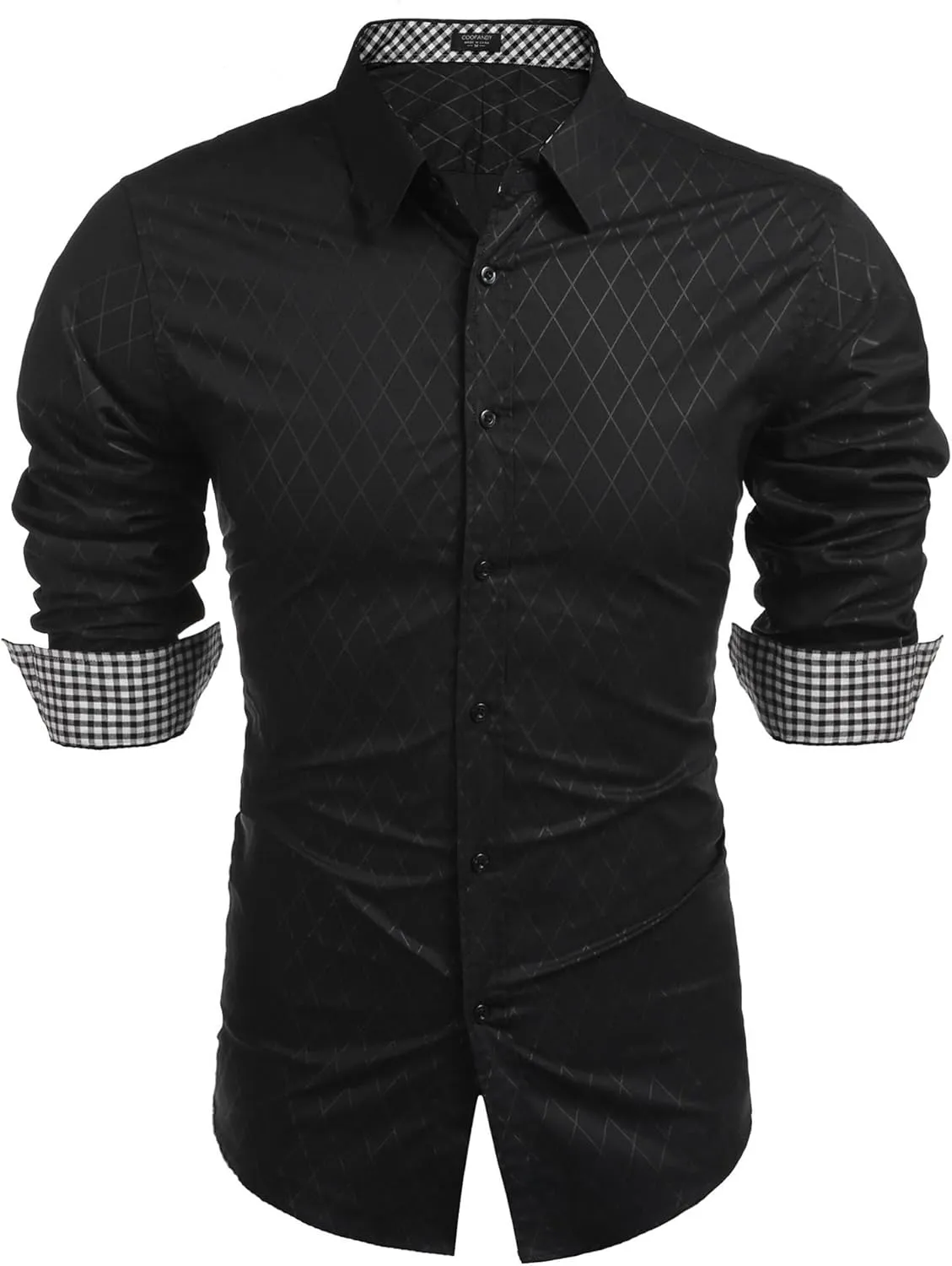 COOFANDY Men's Business Dress Shirt Long Sleeve Slim Fit Casual Button Down Shirt