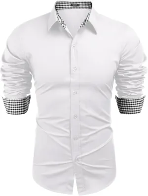 COOFANDY Men's Business Dress Shirt Long Sleeve Slim Fit Casual Button Down Shirt