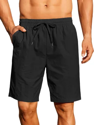 COOFANDY Mens Casual Shorts Summer Beach Elastic Waist Drawstring Shorts Lightweight Quicky Dry Vacation Shorts