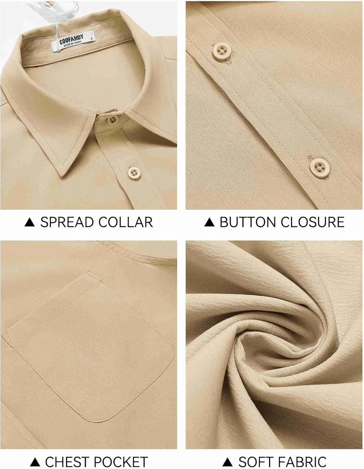 COOFANDY Shirts for Men Short Sleeve Button Down Shirt Casual Summer Beach Shirt