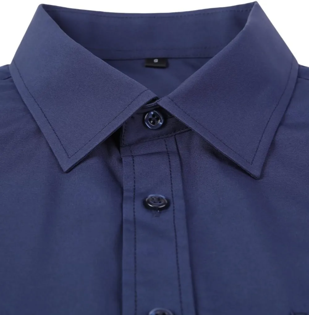 corfty Men Long Sleeve Dress Shirt - Regular Fit Stretch Free-Wrinkle Casual Button Down Shirt