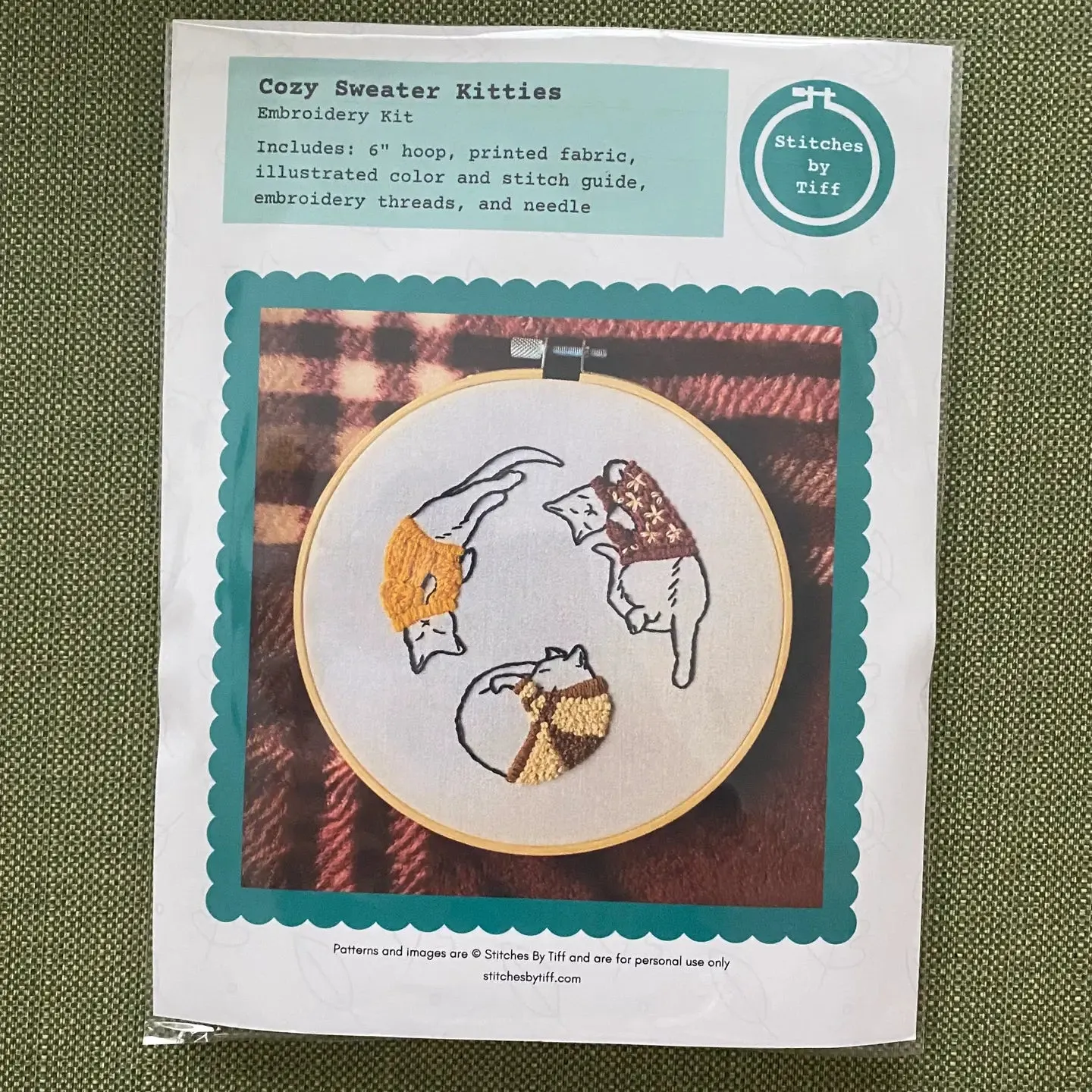 Cozy Sweater Kitties Craft Diy Embroidery Kit