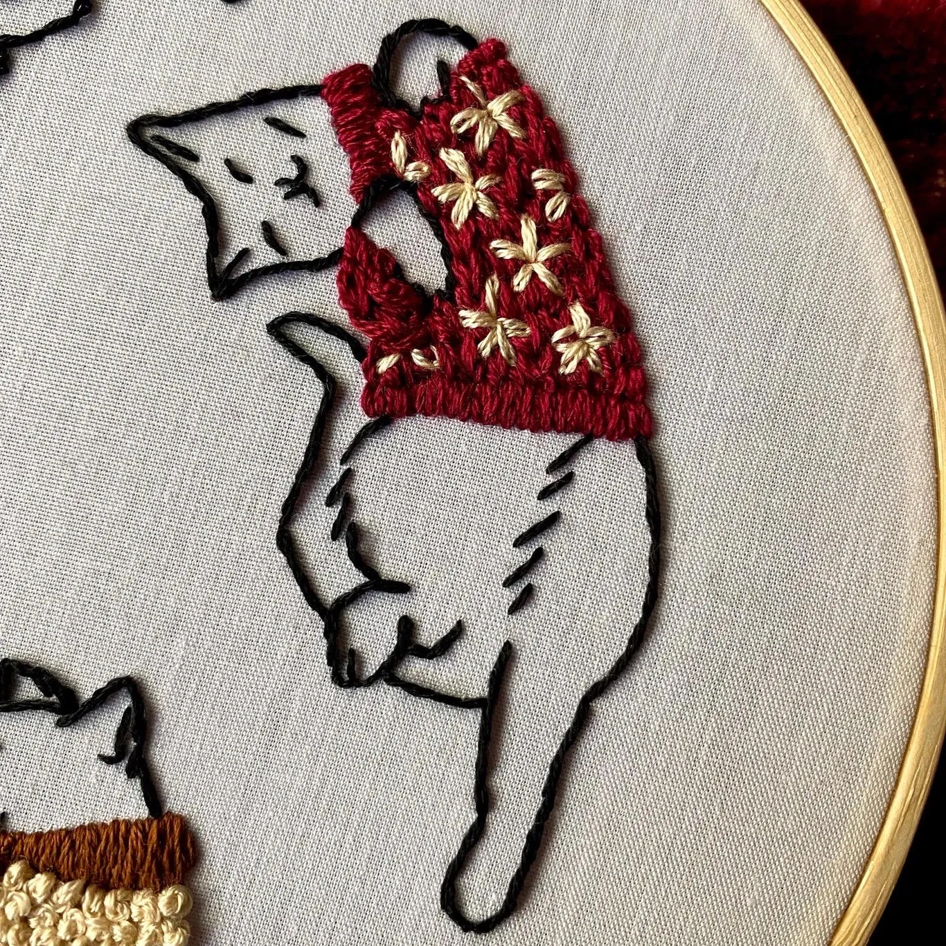 Cozy Sweater Kitties Craft Diy Embroidery Kit