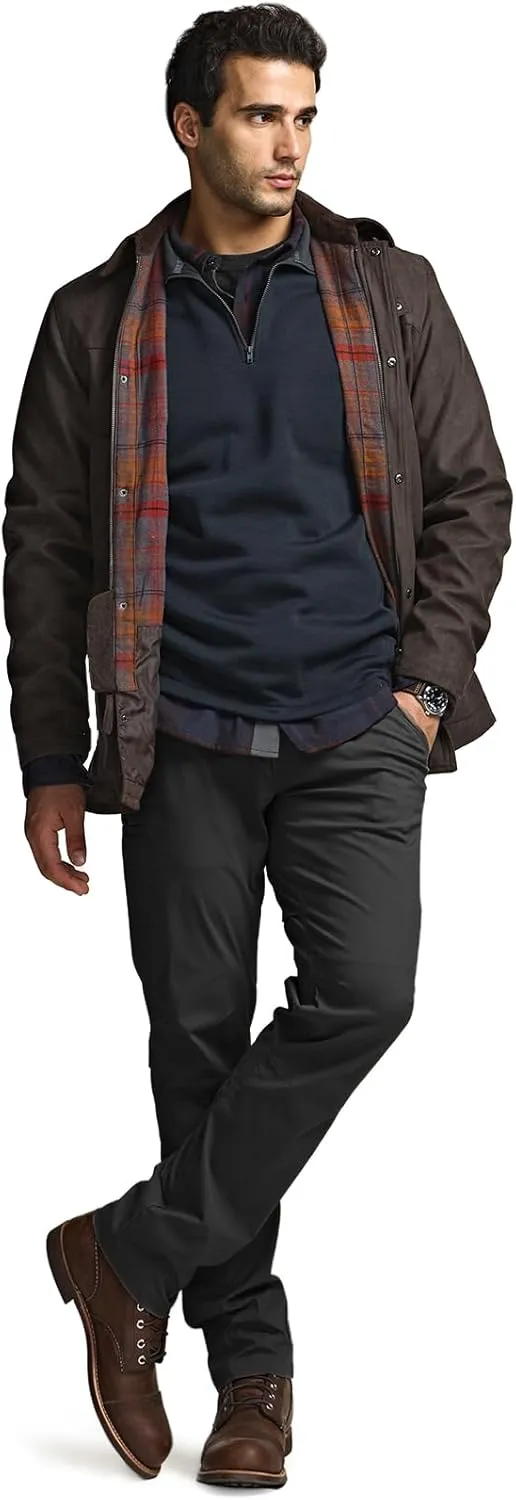 CQR Men's Flannel Lined Shirt Jackets, Long Sleeved Rugged Plaid Cotton Brushed Suede Shirt Jacket