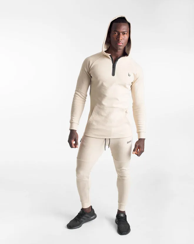 CrossFleece 1/4 Zip Hoodie MEN - Ivory