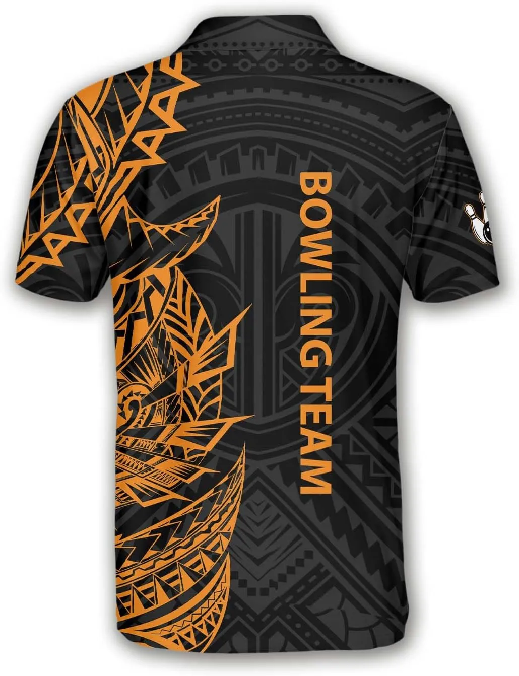 Custom Bowling Shirt, Bowling Team Polo Shirt Tribal Pattern, Sizes: S-5XL
