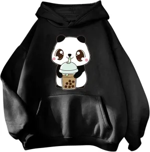 Cute Hoodies for Women Lovely Print Long Sleeved Drawstring Sweatshirts Casual Pullovers Tops with Pocket for Teen Girls