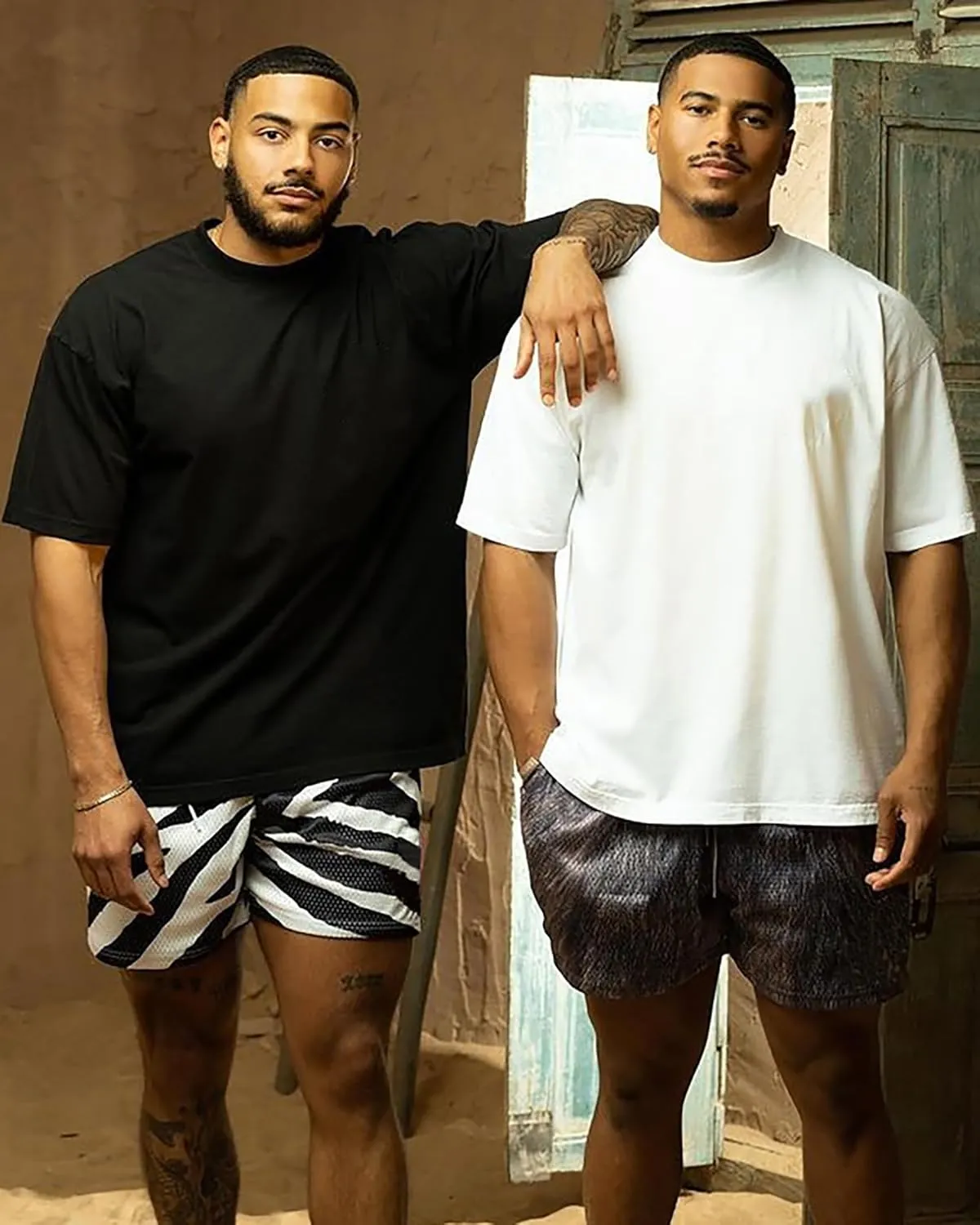DIOTSR Mens Graphic Shorts Cool Streetwear Flat Front Shorts Workout Gym Athletic Shorts with Pockets