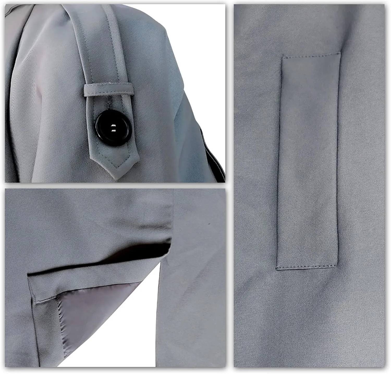 Double-Breasted Classic Lapel Sleeve Elegant Slim Jacket Turndown Collar Solid Outerwear With Removable Hood Light