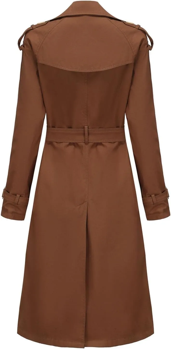 Double-Breasted Classic Lapel Sleeve Elegant Slim Jacket Turndown Collar Solid Outerwear With Removable Hood Light